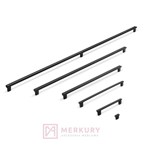 Uchwyt meblowy RIVA 15252Z1600M.N2, czarny mat, 160/177mm MERKURY Akcesoria Meblowe
