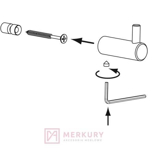 Wieszak meblowy pojedynczy 2453 złoty szczotkowany MERKURY Akcesoria Meblowe