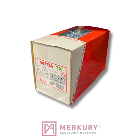 Wkręty do drewna 3,5x16 ASTRA torx biały ocynk 1000szt MERKURY Akcesoria Meblowe
