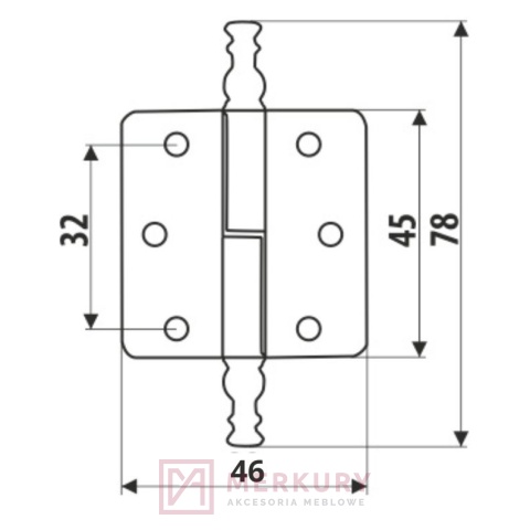 Zawias meblowy prawy ZS10-G0002-P czarny nikiel MERKURY Akcesoria Meblowe