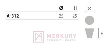 Gałka meblowa AMBIENT A-312 MERKURY Akcesoria Meblowe Mariusz Adamczyk