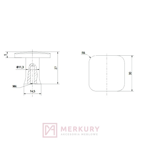 Gałka meblowa PIAZZA GZ-PIAZZA-1-20M