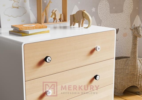 Gałka meblowa drewniana GD08 czarna gładka MERKURY Akcesoria Meblowe