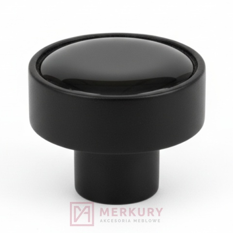 Gałka meblowa drewniana GD08 czarna gładka MERKURY Akcesoria Meblowe