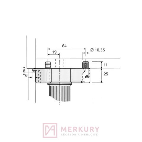 Nóżka kuchenna regulowana WURTH H-150mm A0683360303061
