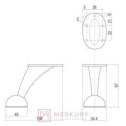 Nóżka meblowa DZ18, chrom połysk, H-97mm