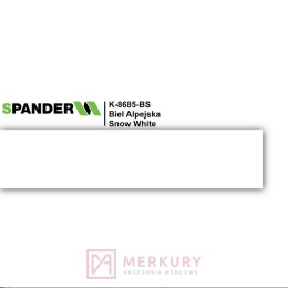 Obrzeże meblowe ABS 22mm, biel alpejska K-8685-BS Spander