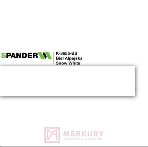 Obrzeże meblowe ABS 22mm, biel alpejska K-8685-BS Spander