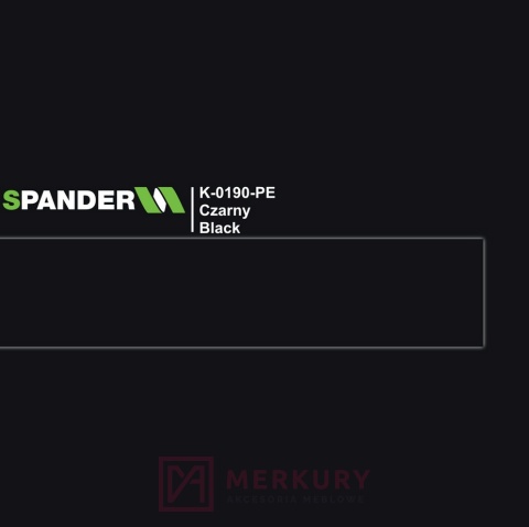 Obrzeże meblowe ABS 43mm, czarny K-0190-PE Spander