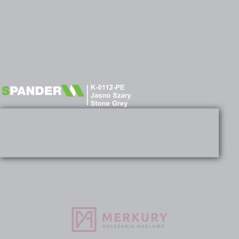 Obrzeże meblowe ABS 22mm, jasno szary K-0112-PE Spander