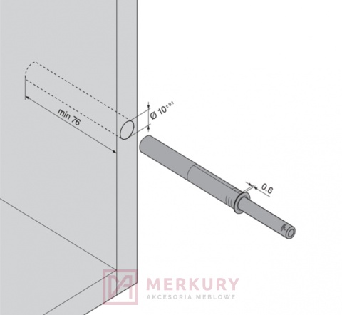 Odbojnik TIP-ON BLUM 956A1004 długi z magnesem, biały SKLEP INTERNETOWY MERKURY AKCESORIA MEBLOWE MARIUSZ ADAMCZYK