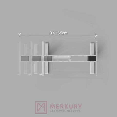 Stelaż biurka MULTI regulowany elektrycznie, H=72-120cm biały dwusilnikowy MERKURY AM Izdebnik