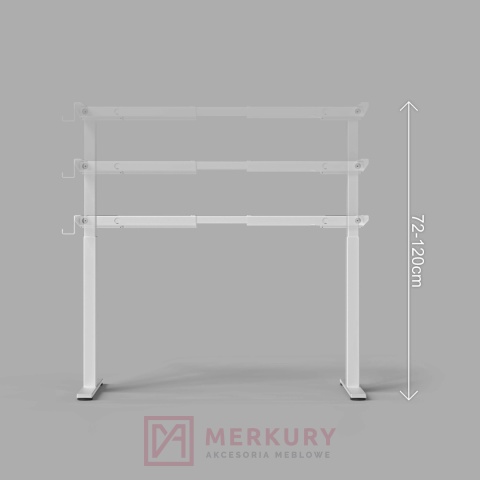 Stelaż biurka MULTI regulowany elektrycznie, H=72-120cm biały dwusilnikowy MERKURY AM Izdebnik