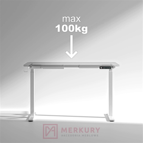 Stelaż biurka MULTI regulowany elektrycznie, H=72-120cm biały dwusilnikowy MERKURY AM Izdebnik
