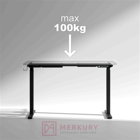 Stelaż biurka MULTI regulowany elektrycznie, H=72-120cm czarny dwusilnikowy MERKURY AM Izdebnik