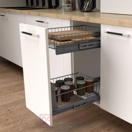 Szuflada PRESTIGE W-2201M do szafki 50cm srebrny cichy domyk MERKURY Akcesoria Meblowe