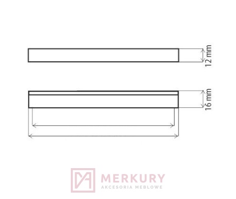 Uchwyt meblowy DU02 UA02 czarny mat 1500mm MERKURY Akcesoria Meblowe
