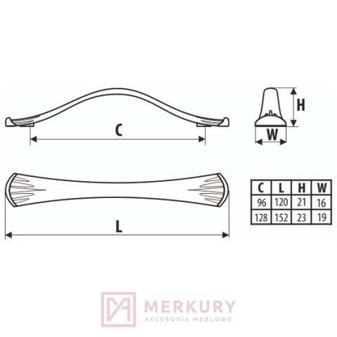 UR15 Uchwyt meblowy, mosiądz, GAMET, sklep internetowy MERKURY Akcesoria Meblowe Mariusz Adamczyk