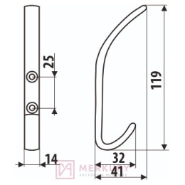 Wieszak meblowy WA02 złoty mat satynowy MERKURY Akcesoria Meblowe Mariusz Adamczyk