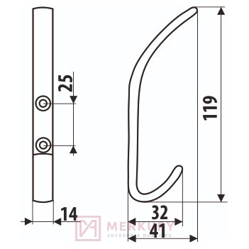 Wieszak meblowy WA02 złoty mat satynowy MERKURY Akcesoria Meblowe Mariusz Adamczyk