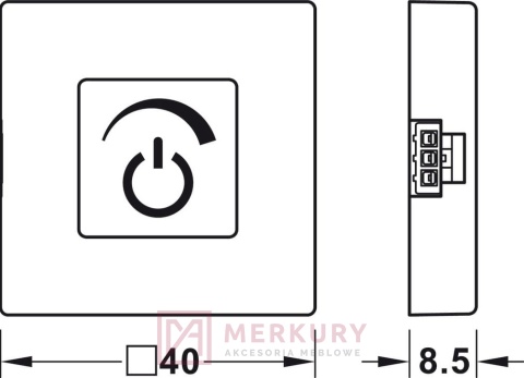 Wyłącznik/włącznik dotykowy z fukcją ściemniania Loox 833.89.134, srebrny