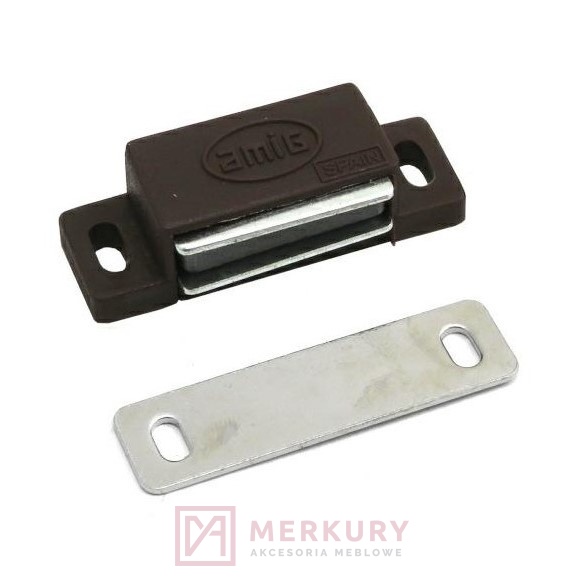 Zatrzask meblowy magnetyczny magnes, 56x15mm, brązowy