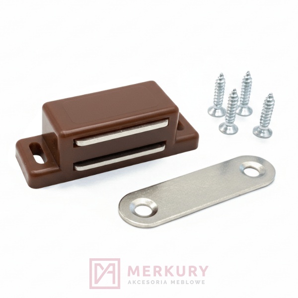 Zatrzask meblowy magnetyczny magnes, 45x15mm, brązowy