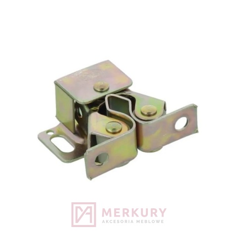 Zatrzask meblowy rolkowy do drzwi, żółty ocynk