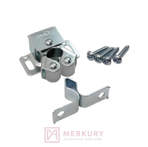 Zatrzask meblowy rolkowy do drzwi, żółty ocynk