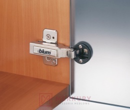 Zawias meblowy nakładany CLIP 75T4100 drzwi szklane + prowadnik + zaślepka