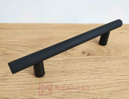 Gałka uchwyt relingowy prążkowany ITALIANO, czarny mat, 65mm