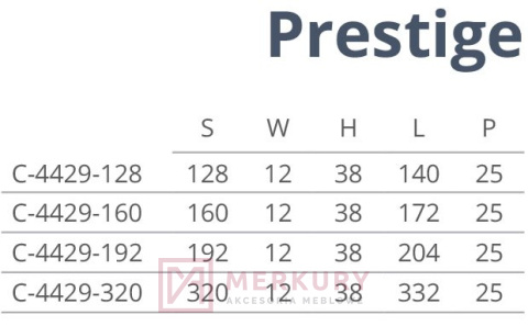 C-4429 Uchwyt meblowy PRESTIGE, P60/G2 biały połysk/chrom, NOMET, sklep internetowy MERKURY Akcesoria Meblowe Mariusz Adamczyk