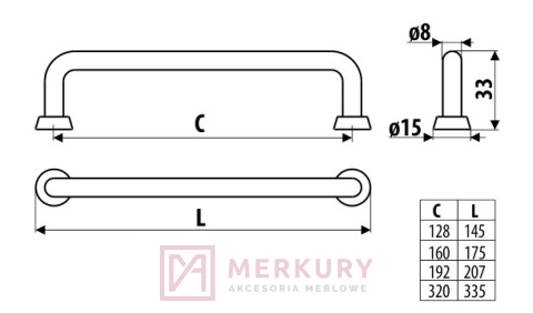 uchwyt meblowy US18 US18-0128-L31-G33 GAMET