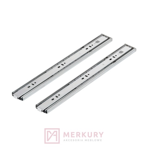 Prowadnice kulkowe AMIX DB45 PUSH PERFECT 350 mm – pełny wysuw, PUSH TO OPEN (boczny montaż)