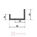 Uchwyt krawędziowy U9 typ 1, aluminium mat, 696mm