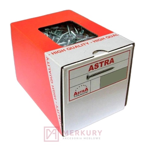 Wkręt do drewna ASTRA 4,0x40mm biały ocynk 1000szt MERKURY Akcesoria Meblowe
