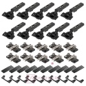Zestaw 10x Zawias 71B3550 ONYX + Prowadnik 174H7100E + Zaślepka ONYX | Komplet do montażu frontów meblowych