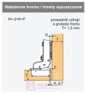 2x Zawias wpuszczany 110⁰ BASICTJ01.8904.01.064, prowadnik H-0