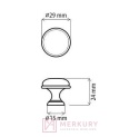 Gałka porcelanowa DG19 stare srebro porcelana mleczna MLK0 fi 29mm MERKURY Akcesoria Meblowe
