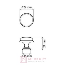 Gałka porcelanowa DG19 stare srebro porcelana mleczna MLK0 fi 29mm MERKURY Akcesoria Meblowe