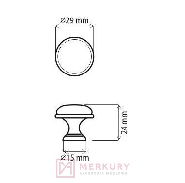 Gałka porcelanowa DG19 stare srebro porcelana mleczna MLK0 fi 29mm MERKURY Akcesoria Meblowe