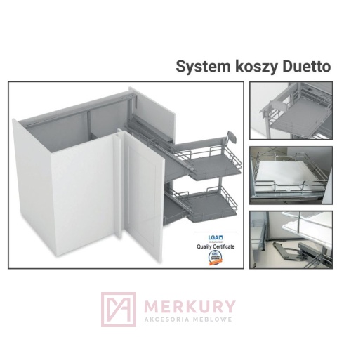 Kosz Magic Corner FGV DUETTO antracyt 600mm prawy