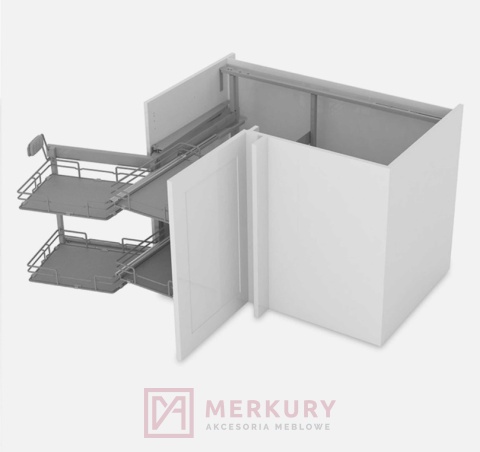Kosz Magic Corner FGV DUETTO antracyt 600mm lewy