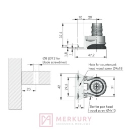 Nóżka regulowana ITALIANA FERRAMENTA INTEGRATO TECH G H25 regulator poziomu do mebli (kod: 3010602000)
