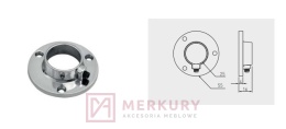 Rozetka do rury mocowanie drążka fi25, chrom połysk