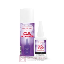 Spray-Kon CA300 – klej cyjanoakrylowy z aktywatorem 50 g + 200 ml, szybkie wiązanie