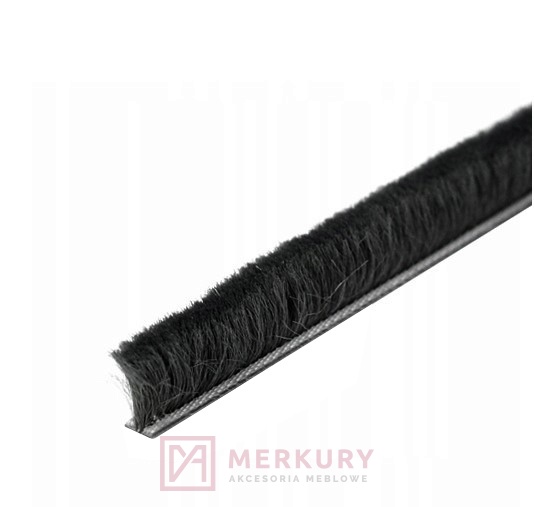Szczotka przeciwkurzowa do szafy 4,8 x 12 mm wpuszczana bez kleju Laguna, czarny