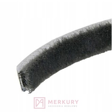 Szczotka odbojowa do szafy 4,8 x 4 mm wpuszczana bez kleju Laguna, czarna