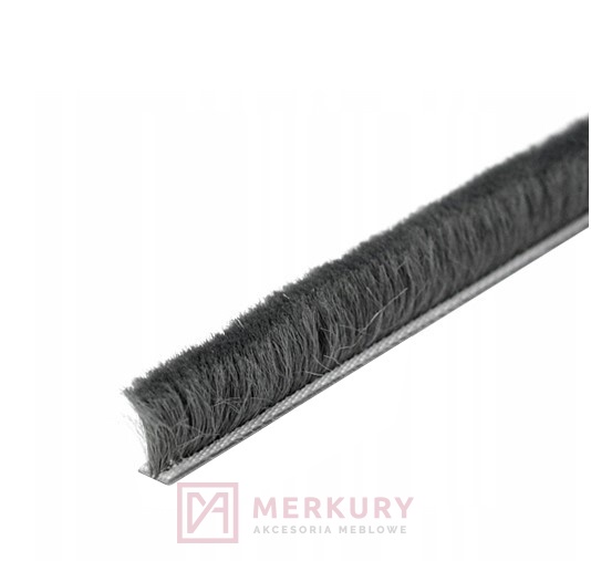 Szczotka przeciwkurzowa do szafy 4,8 x 12 mm wpuszczana bez kleju Laguna, szara