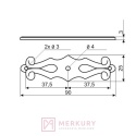 Szyld meblowy SD36, stare złoto, 90x25mm